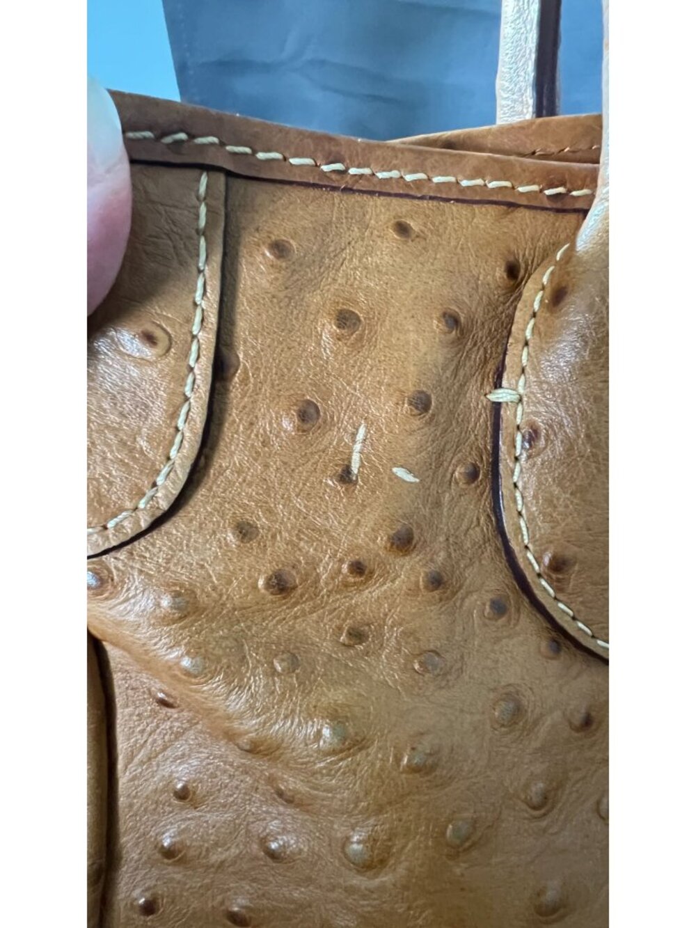 Dooney & Bourke Ostrich-Embossed Leather Satchel Brown Handbag Classic - Picture 12 of 12